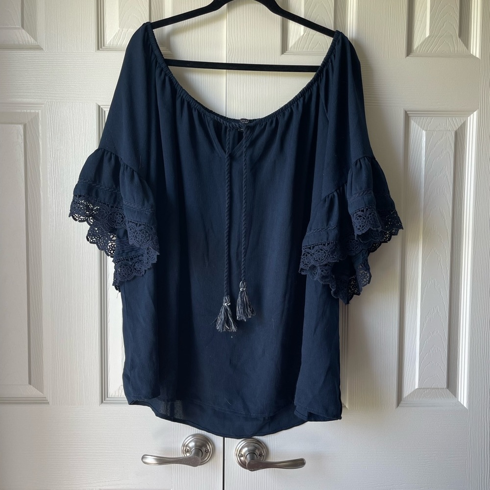 Plus Sized Navy Blouse